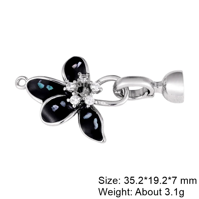 Juya Handmade Decorative Flower Connector Fastener Lock Hooks Clasps Accessories For DIY Women Fashion Needlework Jewelry Making