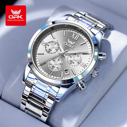 OPK 6052 Mens Watch Automatic Date Stainless steel Band High Quality Men's Watches