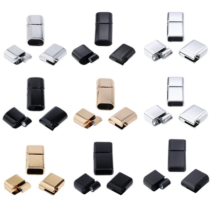 5Pcs Alloy Magnetic Clasps Round Square Corners Leather Cord End Clasp Connectors For DIY Jewelry Making Bracelet Accessories