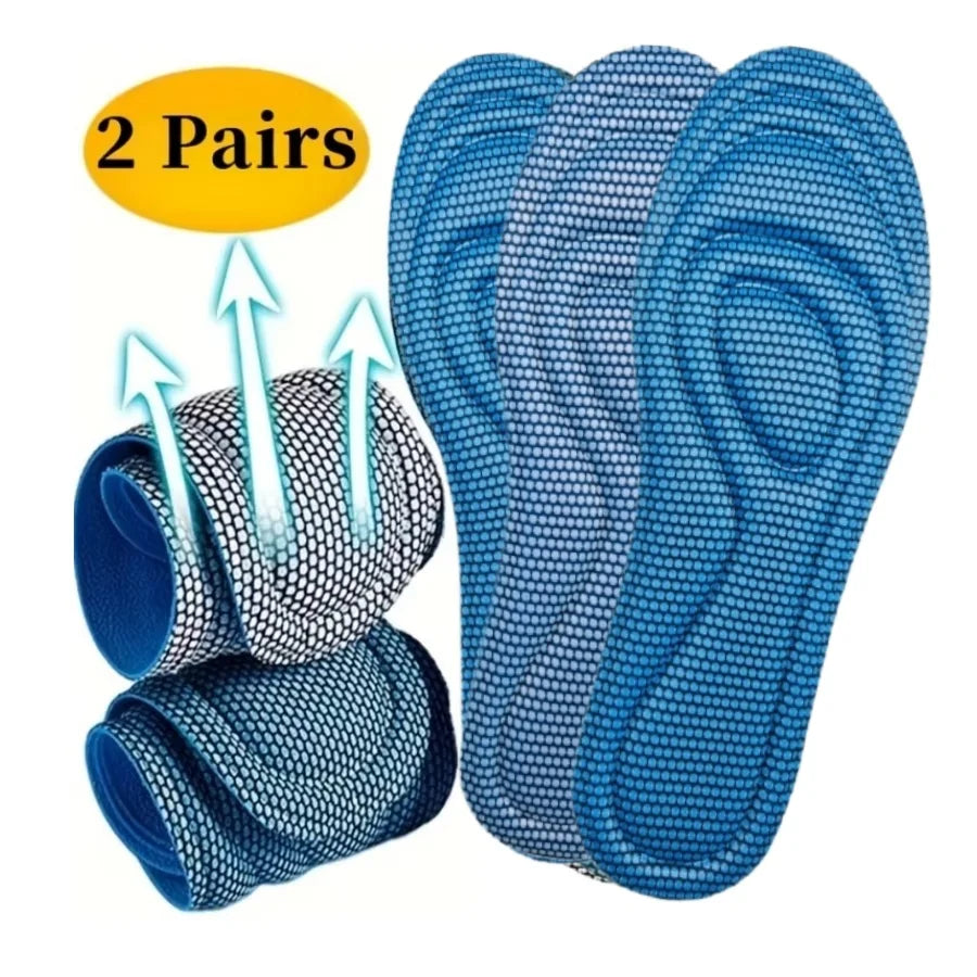 4Pcs Memory Foam Orthopedic Insoles for Shoes Antibacterial Deodorization Sweat Absorption Insert Sport Shoes Running Pads