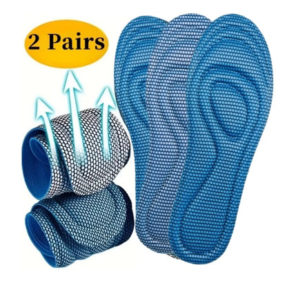 4Pcs Memory Foam Orthopedic Insoles for Shoes Antibacterial Deodorization Sweat Absorption Insert Sport Shoes Running Pads