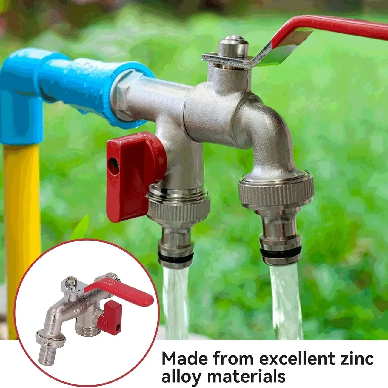 Garden Tools Brass Water Faucet 1/2" Outside & Inside Easy Turn On/Off Lever Handle Watering Supply Taps Ball Valve