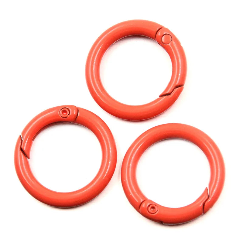 5-20pcs Colorful Spring O Rings Round Carabiner Key Ring Trigger Snap Buckle Keychain DIY Jewelry Making Bag Charm Accessories