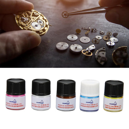 5pcs Watch Synthetic Lubricating Oil Smooth Watch Repair Maintaining Tool for Watchmaker Watch Workers Watch Oil Set