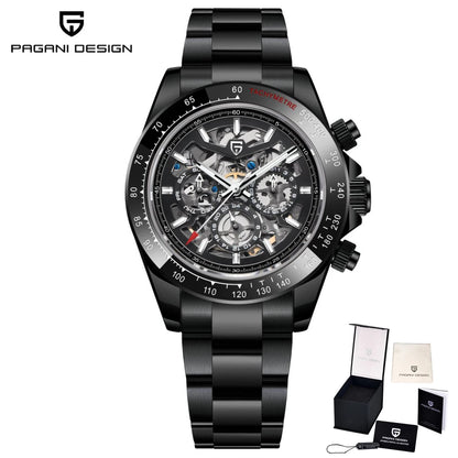 PAGANI DESIGN Mechanical Automatic Watch Luminous StainlessSteel Multi functional Date Display Sport Men's Diving Watch+Gift Box