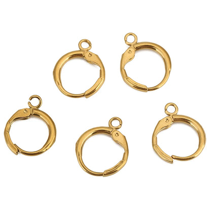 10pcs 12mm Hypoallergenic Earrings Hooks Clasps PVD Never Fade Stainless Steel Earrings Making  Diy Jewelry Accessories Findings