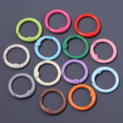 20Pcs/Lot Metal O Ring Spring Clasps Colorful Openable Round Carabiner Keychain Snap Hook Dog Chain Buckle DIY Jewelry Connector