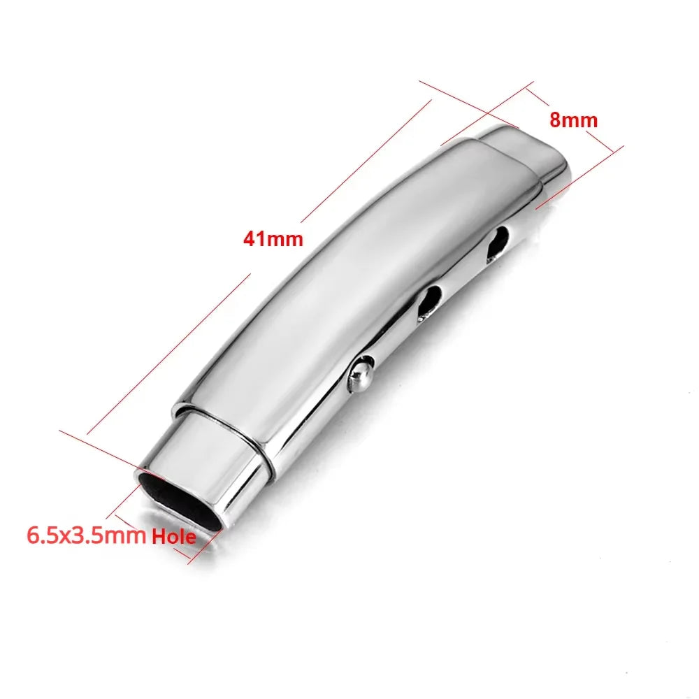 5Pcs Adjustable Stainless Steel Bayonet Clasps 3mm 4mm 5mm 6mm for DIY Leather Cord Bracelet Buckle Jewelry Making Supplies