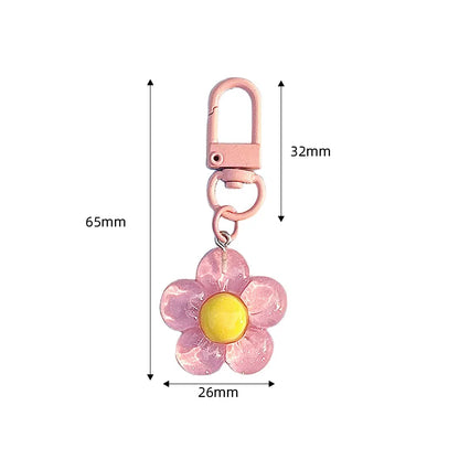 Cute Flower Keychains for Women Clear Resin Keychain Lobster Clasp Bag Purse Charms Backpack Decorations Jewelry DIY Accessories