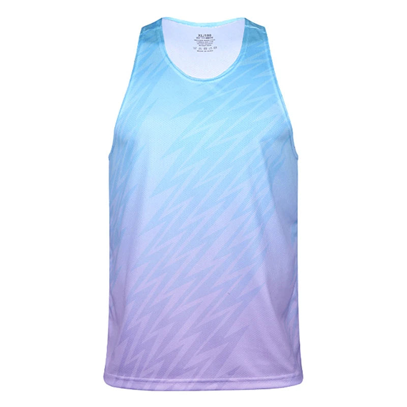 Men's Sports Vest Marathon Running Sleeveless Quick Drying Vest Ultra Light Track Field Polyester Jersey Breathable Sportswear