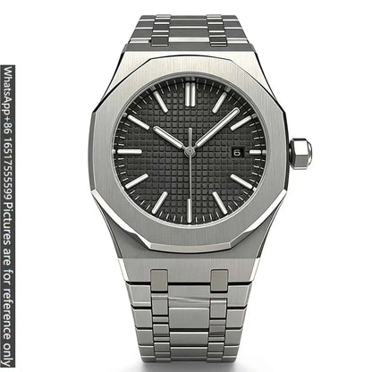 42mm Streamlined Modern Mens Luxury Watches Matte Solid 904L Steel Automatic Movement Open Skeleton Dial Wear Resistant Long