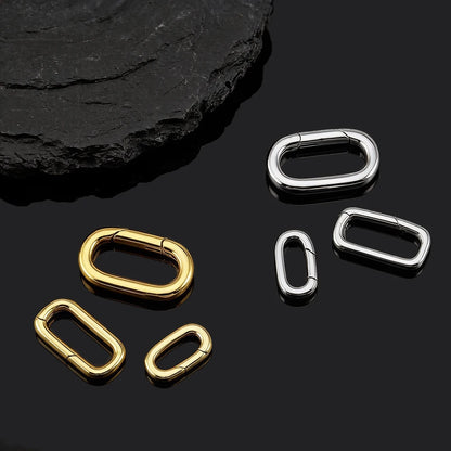 2pcs 18K Gold Plated Filled Oval Carabiner Necklace Clasps Spring Ring Pearl Enhancer Connector for DIY Jewelry Bracelet Making