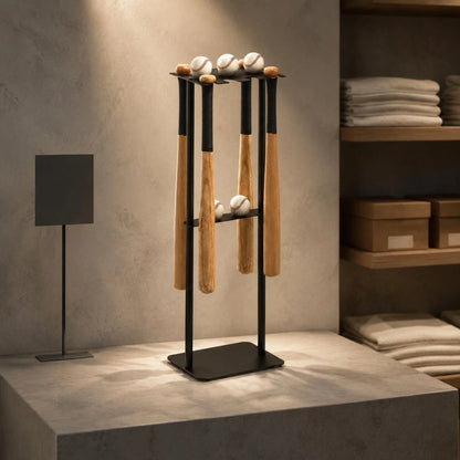 Metal Baseball Display Rack Mobile Baseball Club Storage Rack Floor Club Holder Free Standing Space Saving for Home Gym