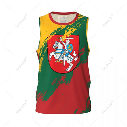 Men Basketball Sports Lithuania Flag Running Fitness Multifunction Jersey Sleeveless shirt Custom Name Nunber Exclusive