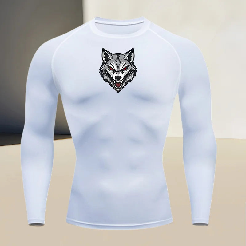 Men's long sleeved round neck thin sports tight fitting quick drying T-shirt, suitable for bodybuilding and physical training