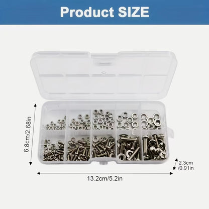 Hex Nuts and Bolt Set - 320 pieces/120 pieces, durable M2 - M5 metric size, universal hardware kit for DIY projects and repairs
