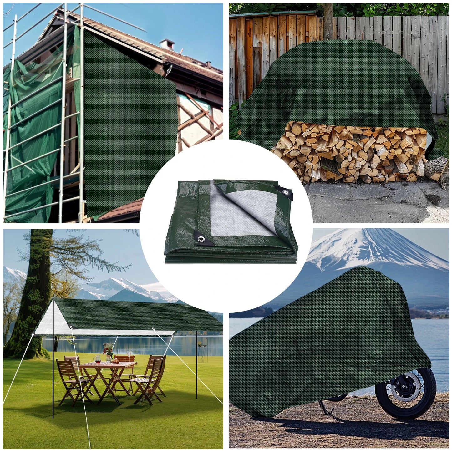 Tarpaulin Waterproof Canopy Heavy Duty Tarp Sheet Cover with Grommet Multi Rain Cover For Outdoor Terrace Plant Garden Porch