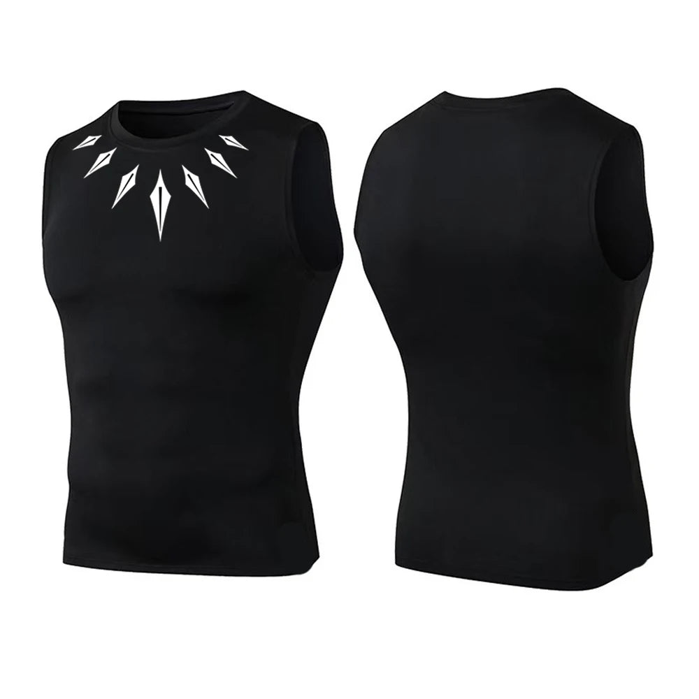 Men Quick Dry Running T-Shirts Compression Sleeveless Quick-drying Jersey training shirt Gym Mens Tank Top