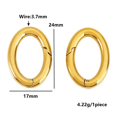 2pcs Stainless Steel Clasp Strong Oval Heart Round Polished Lobster Clasp Hook Connector DIY Necklace Jewelry Making Accessories