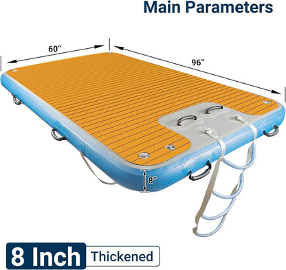 Popular Drop Stitch Roll up Inflatable Yacht Dock Floating Jet Ski Dock Pontoon Deck Inflatable Dock Platform for Swimming