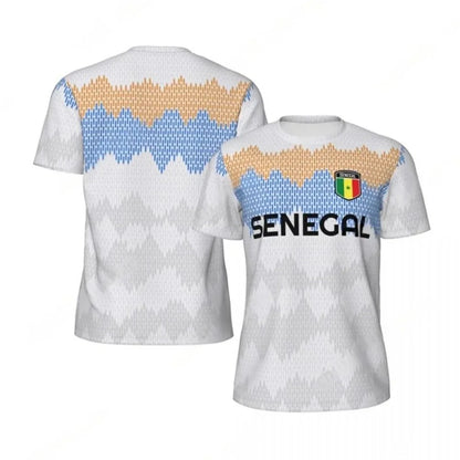 2026 New Summer Senegal Flag Graphic Football T Shirts for Men Casual Trend 3D Printed Sports T-shirts Loose Breathable Tees
