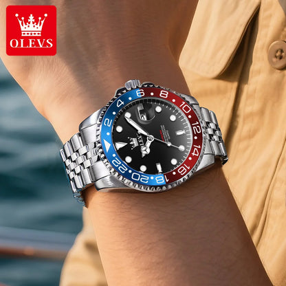 OLEVS 5657 Original Brand Men's Watch Business Dress Wristwatch  Waterproof Calendar Moon phase Quartz Watch Men