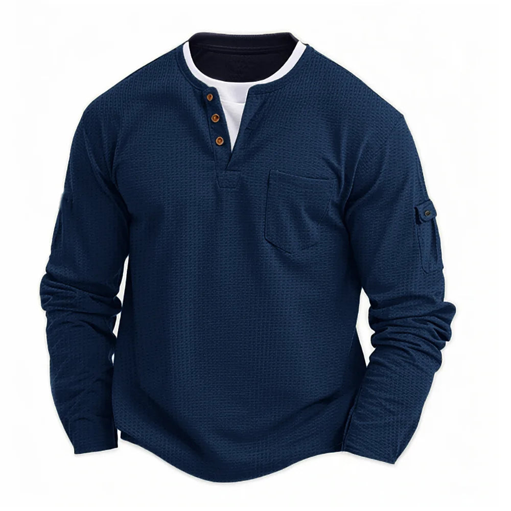 New Spring and autumn men long-sleeved solid color shirt, stand-up collar comfortable button-down fashionable slim shirt S-2XL