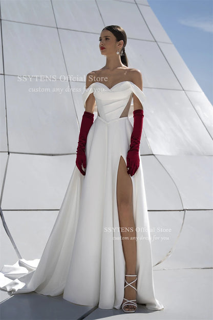 SSYTENS Modern Off Shoulder Wedding Dresses Bridal Gown For Wedding Customized Bride Dresses vestidos de novia robe de mariée