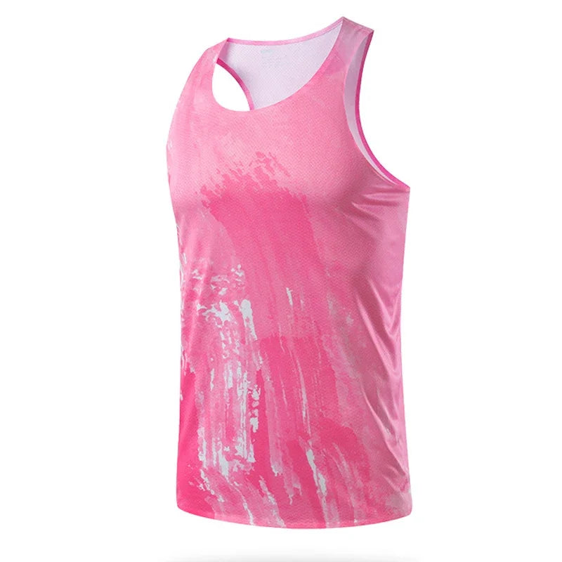 Men's Sports Vest Marathon Running Sleeveless Quick Drying Vest Ultra Light Track Field Polyester Jersey Breathable Sportswear