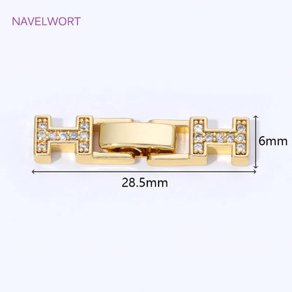 Multi Strands Necklace Clasp 18K Gold Plated Pearl Clasps Connector,Brass Fastener Closure Lock Clasps,DIY Jewelry Accessories