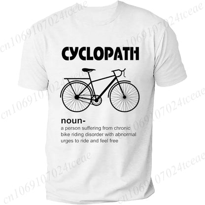 Summer Men's T-shirt Tops Short Sleeve Fashion Men Tshirt Cyclopath Funny Cycling Bicycle Cyclist Mens T-Shirt Casual Clothing