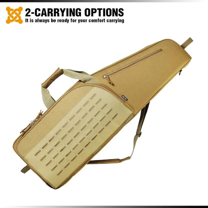 Tactical Single Scoped Long Gun Bag Soft Rifle Case for Shooting Range Outdoor Hunting | US Flag Patch + Universal Gun Holder Included | 35" 41"