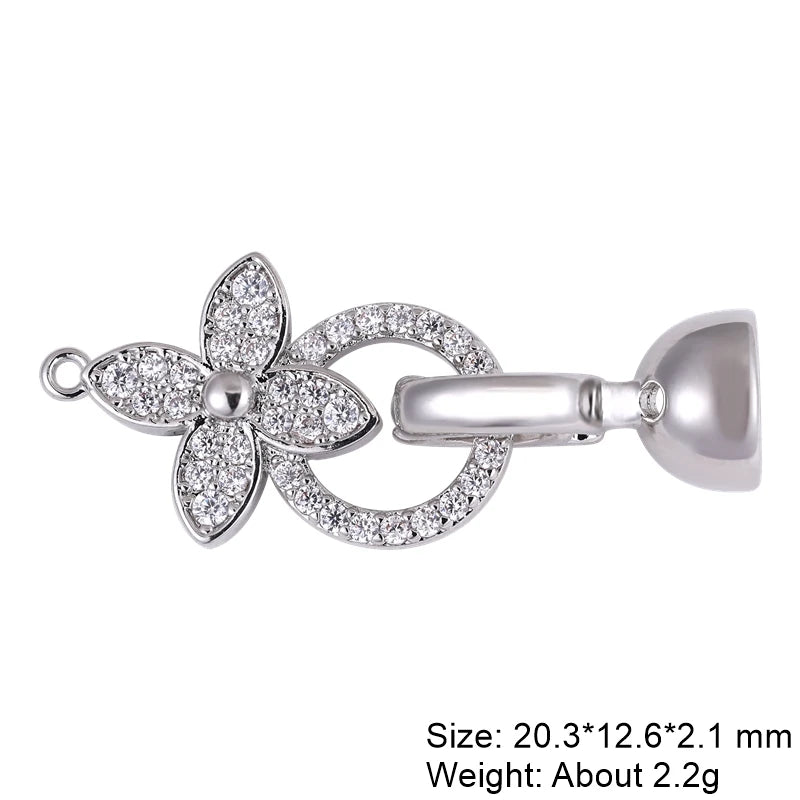 Juya Handmade Decorative Flower Connector Fastener Lock Hooks Clasps Accessories For DIY Women Fashion Needlework Jewelry Making
