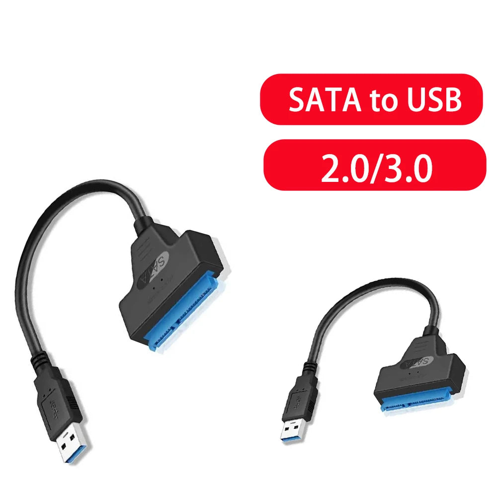 USB 3.0 SATA Cable Adapter Up to 6 Gbps Extension Computer Cables Connectors Support 2.5 Inches External Ssd Hdd Hard Drive USB