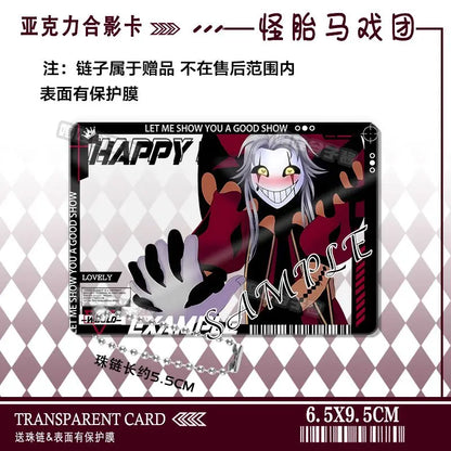 The Freak Circus Pierrot Cosplay Anime Acrylic Photo Card Keychain Pendant Backpack Accessory Cartoon Gift