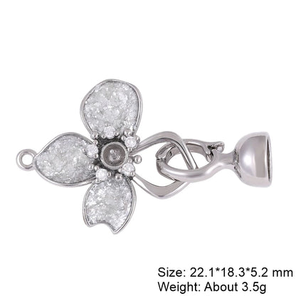 Juya Handmade Decorative Flower Connector Fastener Lock Hooks Clasps Accessories For DIY Women Fashion Needlework Jewelry Making