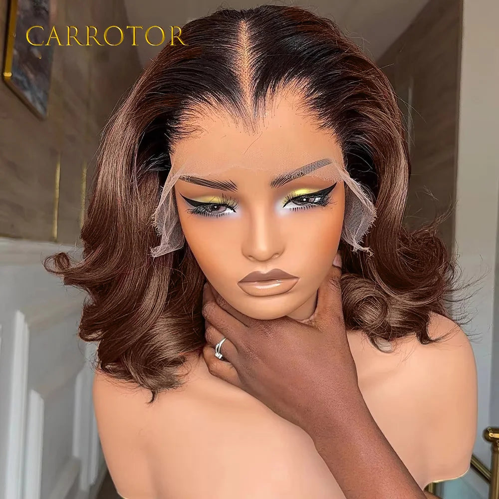 Lagos Hairline Wig 1b4 Ombre Colored 13x4 Invisible Lace Frontal Wig Loose Deep Wave Human Hair Wigs Preplucked For Woman