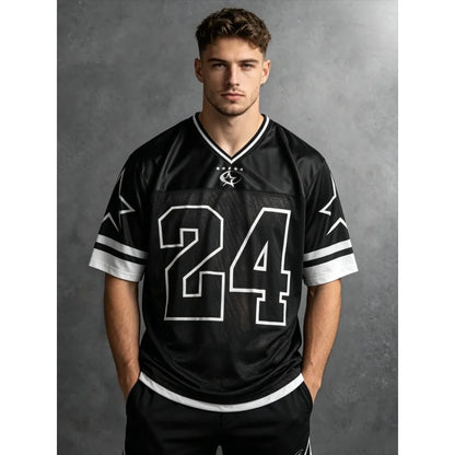 2026 Summer New Men's V-Neck T-Shirt 3D Pattern Printing Street Casual Fashion Comfortable  Breathable Short Sleeve