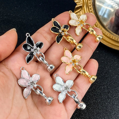 Juya Handmade Decorative Flower Connector Fastener Lock Hooks Clasps Accessories For DIY Women Fashion Needlework Jewelry Making