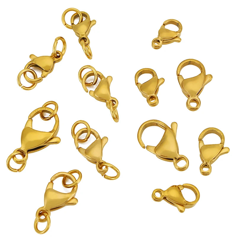 20pcs Stainless Steel Lobster Clasps With Jump Rings Connectors Clasp for Bracelet Necklace DIY Jewellery Making Supplies
