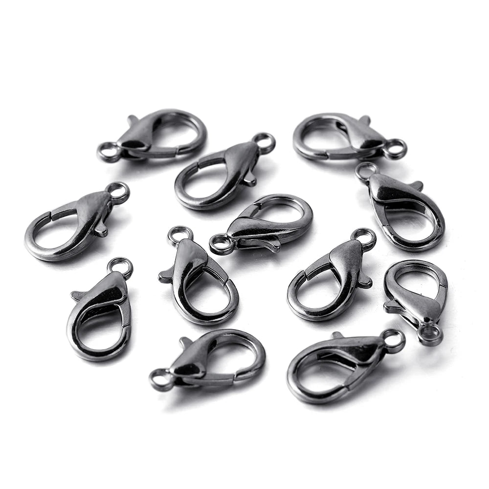 10pcs Multiple Size Lobster Clasps Bracelets Connector Necklace Hooks Findings for DIY Chains Jewelry Making Supplies Wholesale
