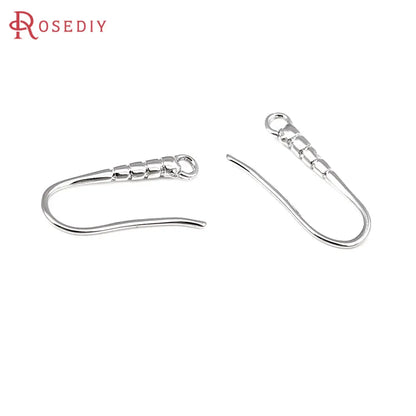 10PCS 19.5x7MM 18K Gold Color Brass Earrings Hooks High Quality Jewelry Earrings Making Supplies Diy Findings Accessories