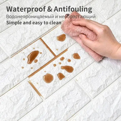 3D Self-Adhesive Wallpaper 70cm*1/5/10m Waterproof Brick Wall Stickers Living Room Bedroom Children's Room Home Decoration
