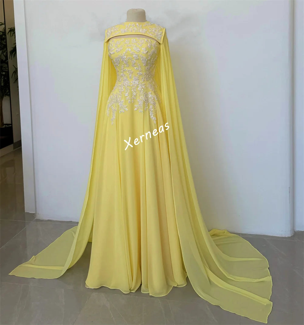 Customized Chiffon Applique Glitter Shawl Wedding A-line Long Dresses Bespoke Occasion Women Luxury Evening Exquisite Party Gown