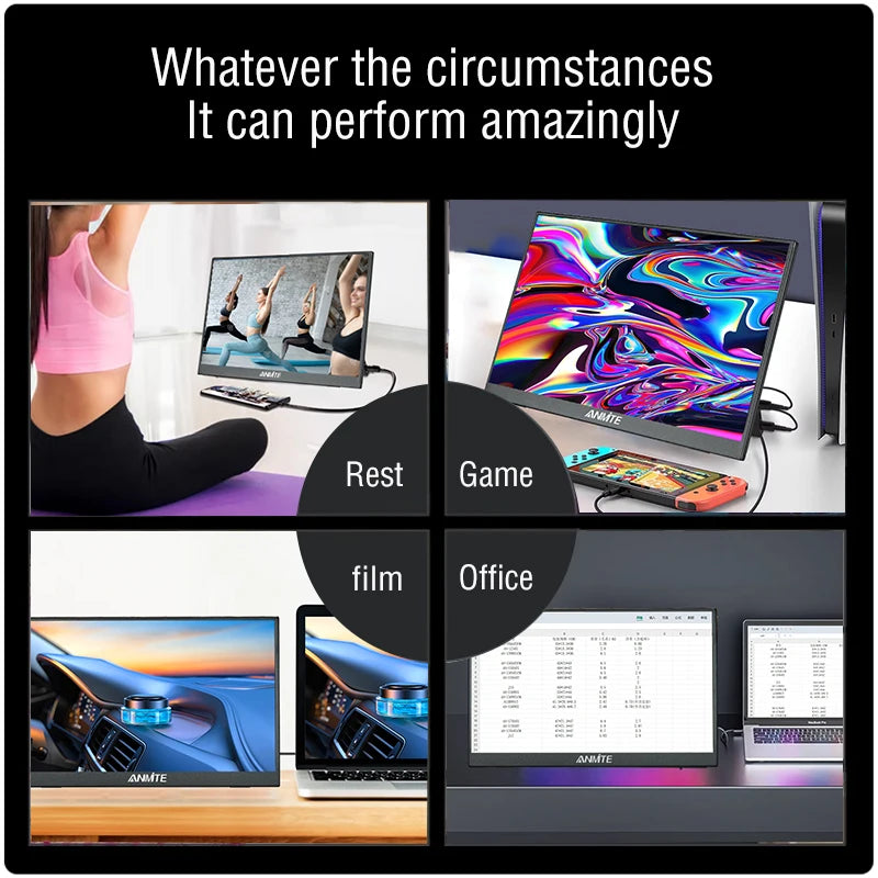 14 Inch Portable  Touch Monitor Non-touch optional 16:10 400cd/m2 Gaming Computer Expand Display For XBox PS4/5 Switch Loptop