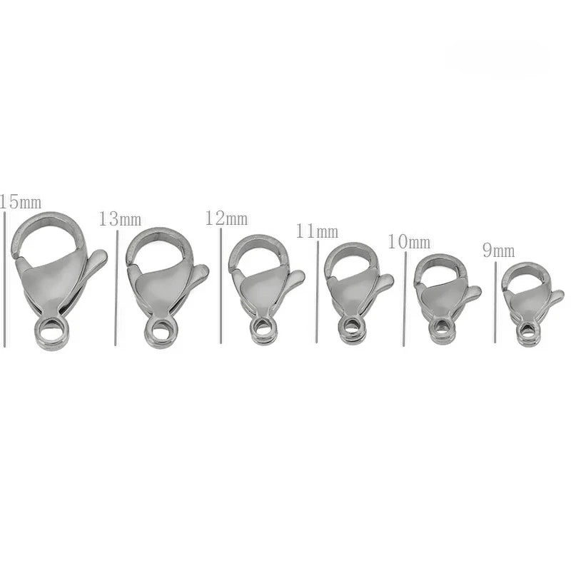 20pcs Stainless Steel Lobster Clasps With Jump Rings Connectors Clasp for Bracelet Necklace DIY Jewellery Making Supplies