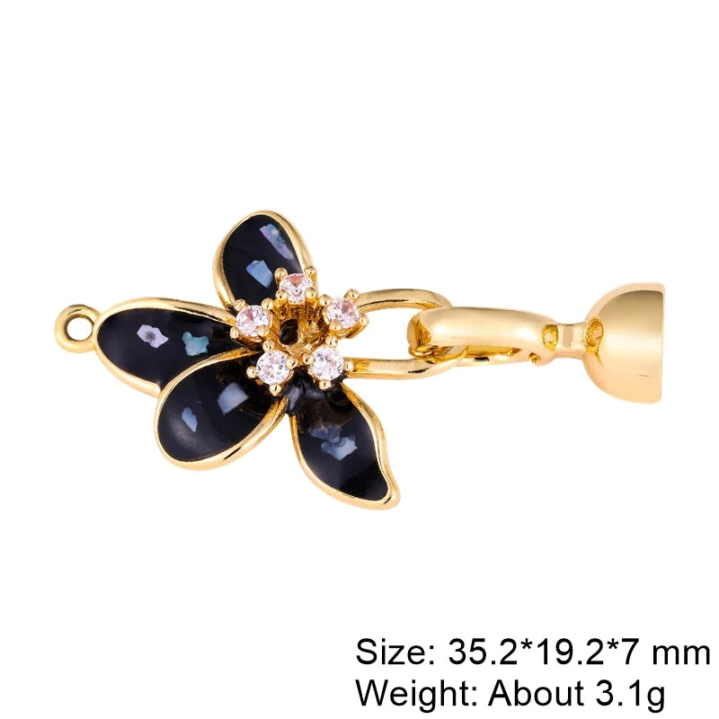 Juya Handmade Decorative Flower Connector Fastener Lock Hooks Clasps Accessories For DIY Women Fashion Needlework Jewelry Making