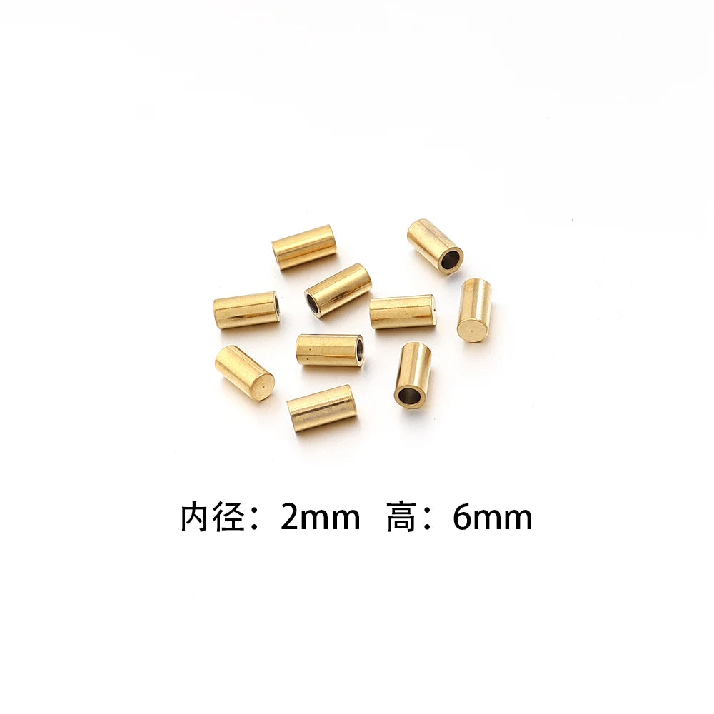 10-20pcs/lot 2-10mm Stainless Steel Leather Cord Clasp Crimp End Caps For Necklace Bracelet Connectors Jewelry Making Supplies
