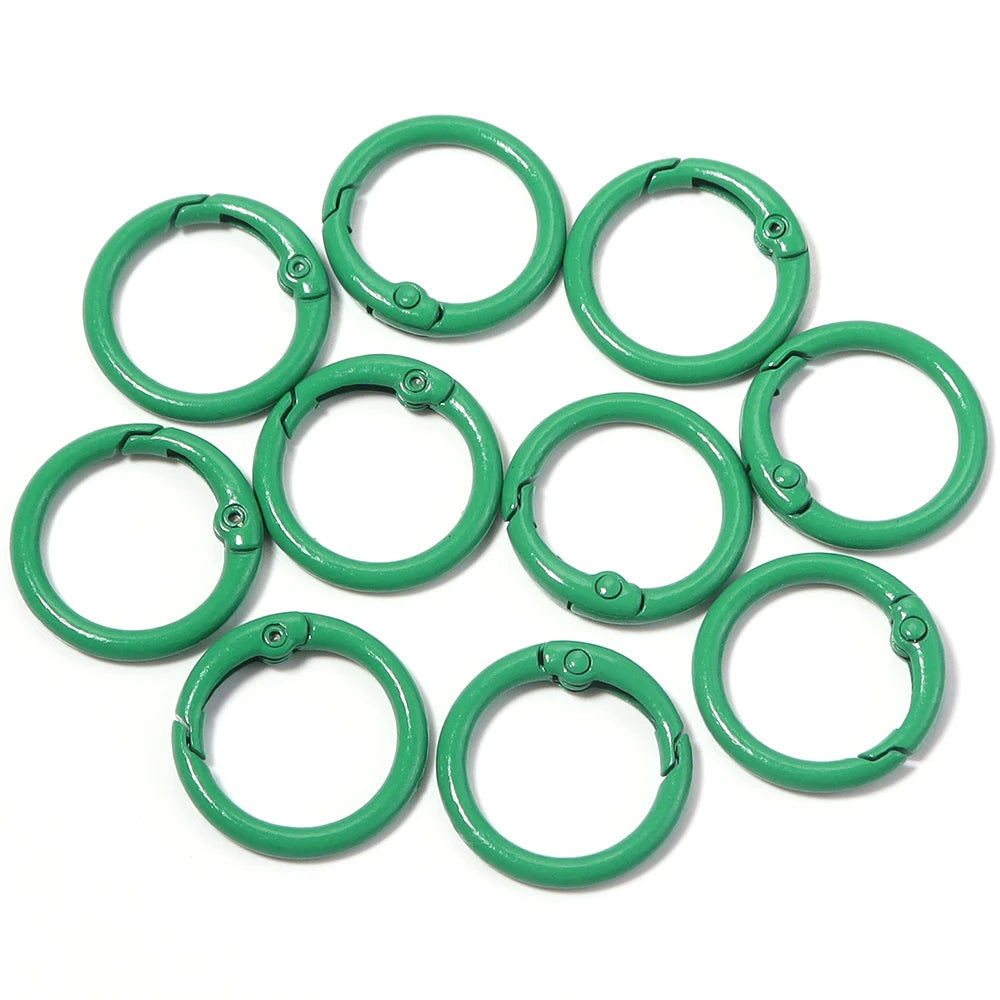 20Pcs/Lot Metal O Ring Spring Clasps Colorful Openable Round Carabiner Keychain Snap Hook Dog Chain Buckle DIY Jewelry Connector