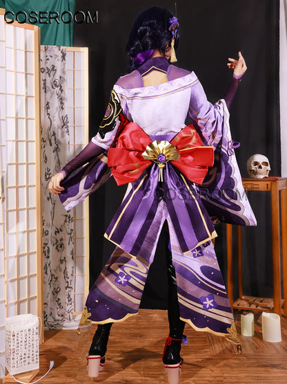 Game GenshinImpact 3D Raiden Shogun Beelzebul Cosplay Costume Outfit Halloween Carnival Anime Comic Role Play Uniform